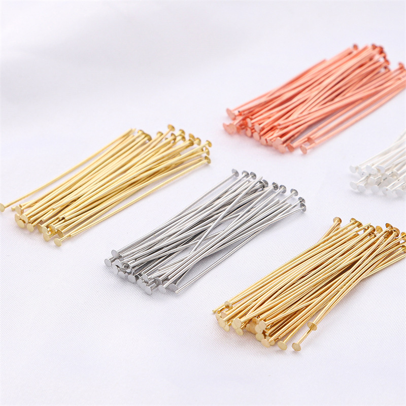 Jewelry Making Silver - เข็มเงินแท้ 925 หัวแบน 50 ชิ้น/แพ็ค สำหรับงานฝีมือ