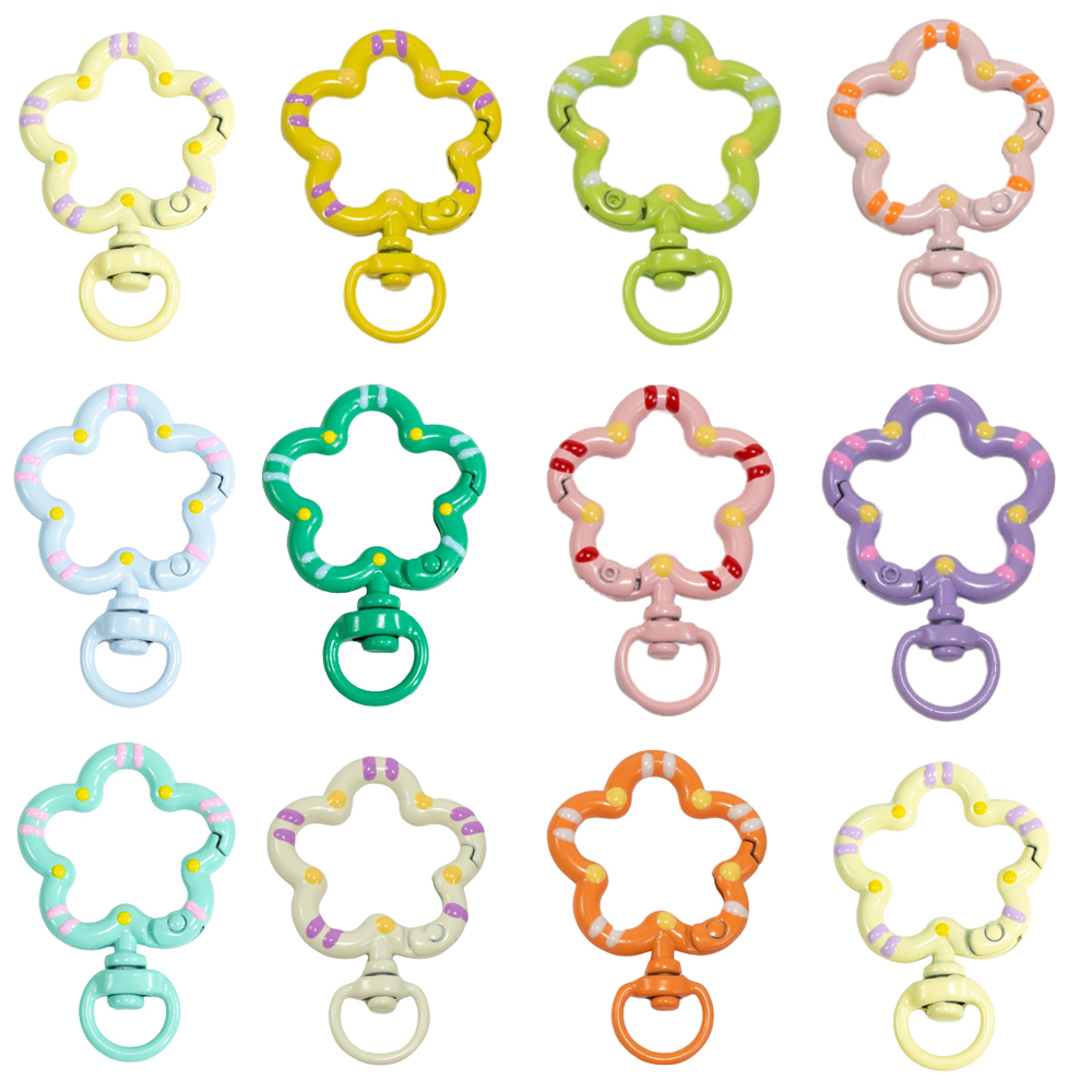 Jewelry Making Class - 5pcs ดอกไม้โลหะ Lobster Claw Clasps หมุน