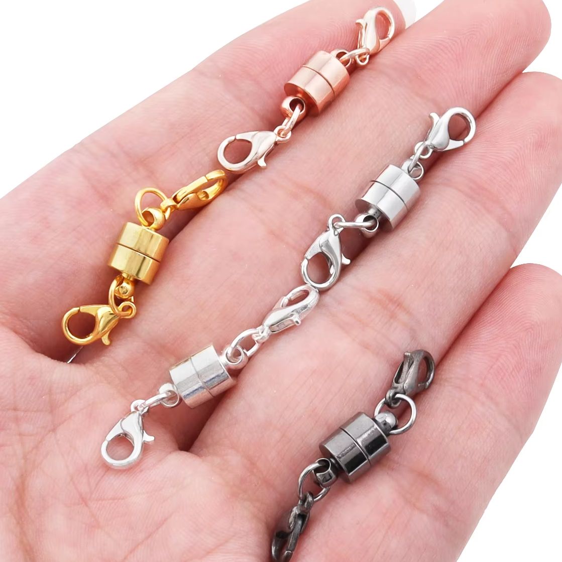 Jewelry Making Class - ตัวล็อคแม่เหล็ก 5 ชุด/ชุด พร้อมตัวล็อคแบบก้ามปู สำหรับทำเครื่องประดับ DIY