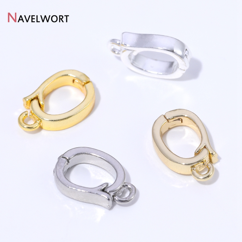 Jewelry Making Class - ตัวล็อกจี้แบบมีบานพับ ทำจากทองเหลืองชุบทอง 14K/18K สำหรับทำสร้อยคอ อุปกรณ์เสริมสำหรับทำจี้ วัสดุทำเครื่องประดับ