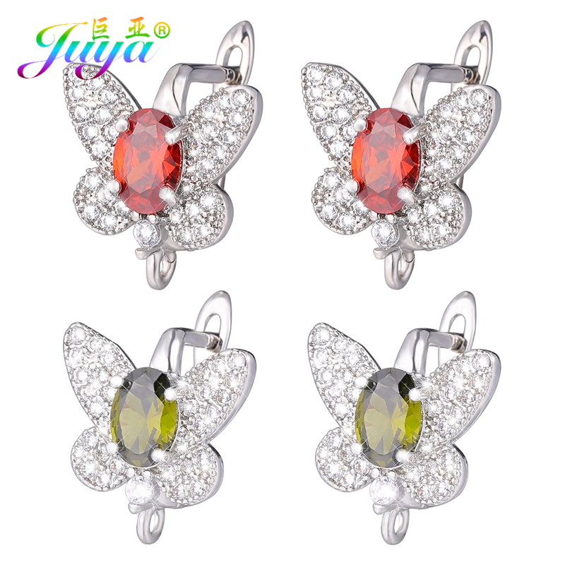 Jewelry Making Silver - Juya อุปกรณ์แบบ DIY ชุบทองเงิน shvenzy ต่างหูลวดผีเสื้ออุปกรณ์ตะขอสำหรับงานเย็บปักถักร้อยต่างหูอินเทรนด์ทำ