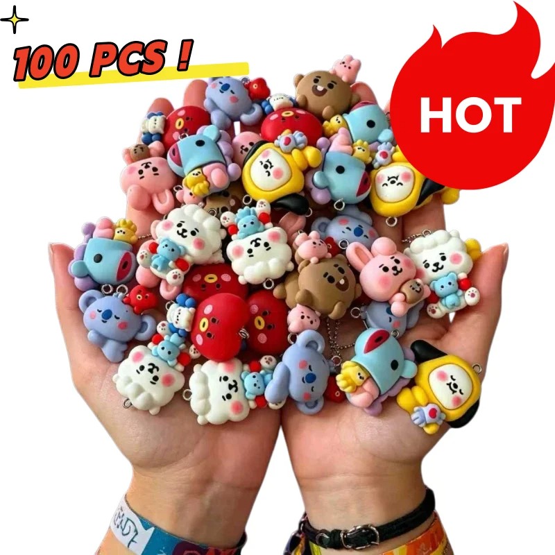 Jewelry Making Hobby - ชุด 7 ชิ้น BT21 ชาร์มการ์ตูนเรซิน อุปกรณ์