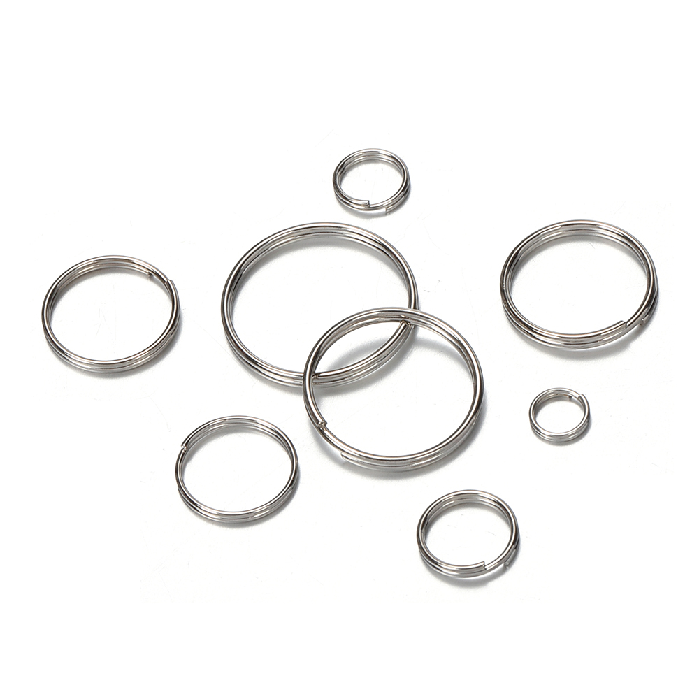 Jewelry Making Looper Tool - 50 ชิ้น 6/8/10/12/14/16/18/20 มม.โลหะวงแหวนคู่ตัวเชื่อมต่อพวงกุญแจสำหรับ DIY พวงกุญแจพวงกุญแจเครื่องประดับทำอุปกรณ์เสริม