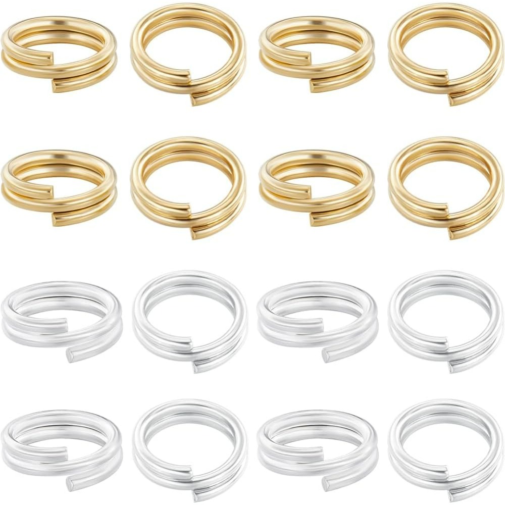 Jewelry Making Silver - 1 กล่อง 80 ชิ้นแหวนกระโดดแยก 24 พันทองและ