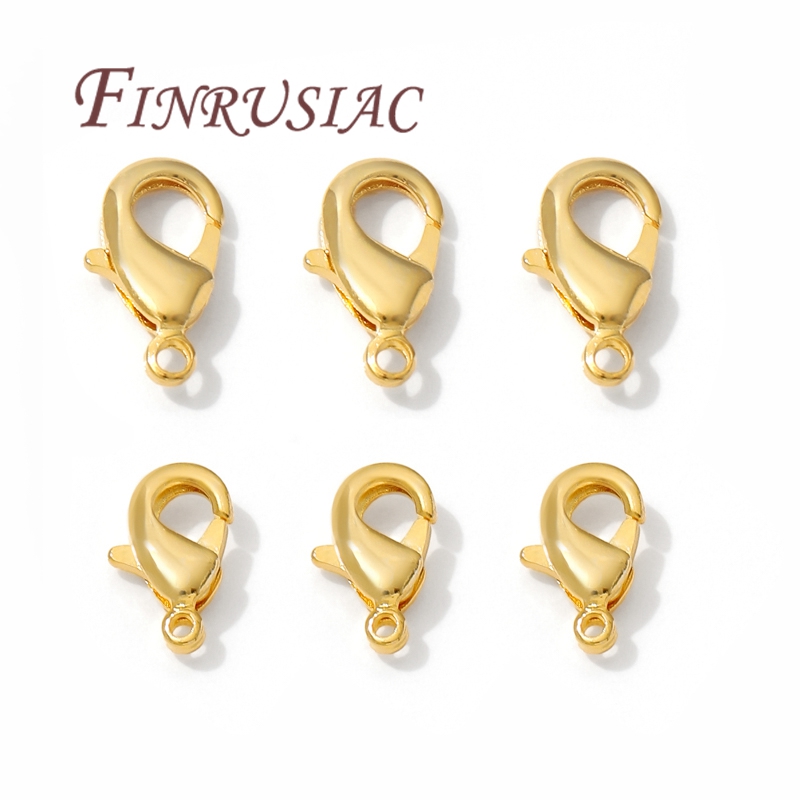 Jewelry Making Class - 10mm 12mm 18K Gold Plated Claspsกุ้งก้ามกรามสําหรับเครื่องประดับทํา,สร้อยข้อมือDIYสร้อยคออุปกรณ์เสริม,ตัวเชื่อมต่อClasp