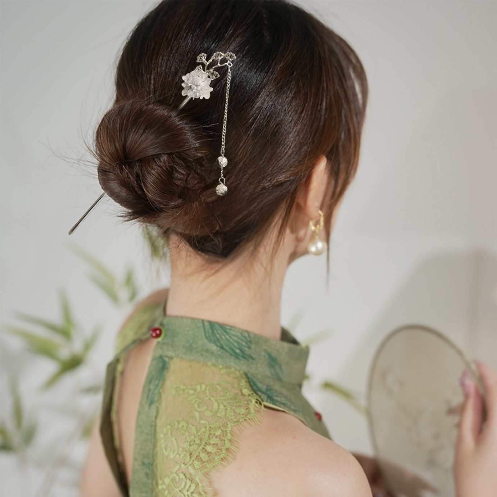 Jewelry Making With Beads - กิ๊บติดผมรูปดอกไม้สุดหรู วัสดุอัลลอยด์ ประดับลูกปัด โซ่ และจี้ห้อย สำหรับผู้หญิง