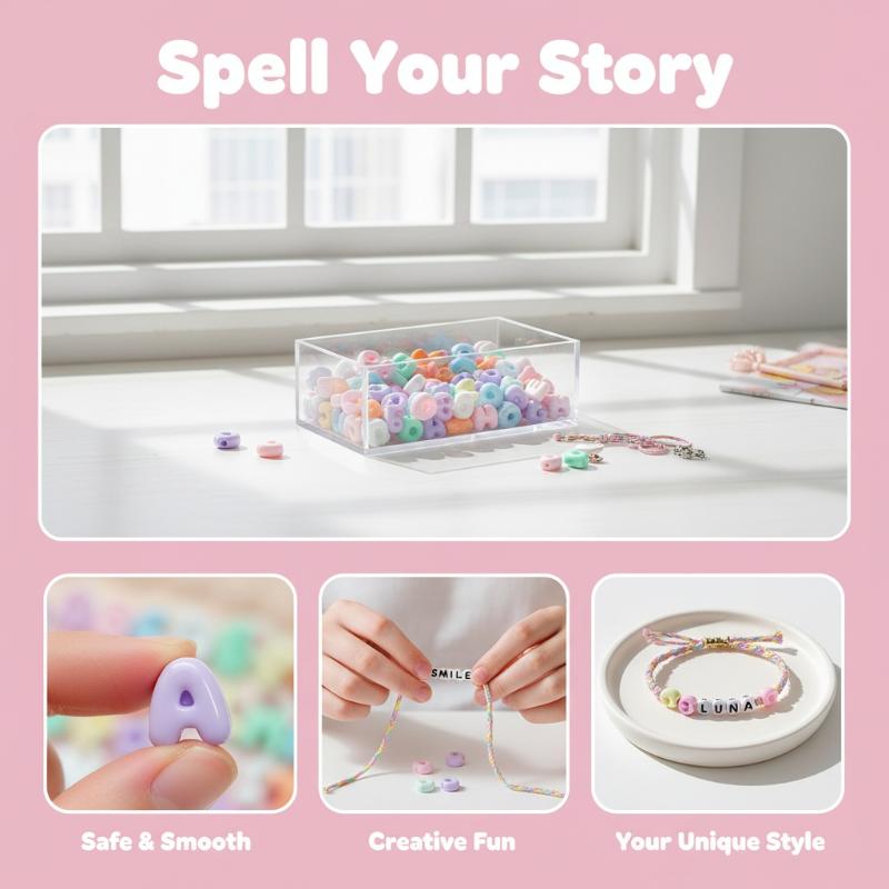 Jewelry Making Classes - ชุดตัวอักษรเรซินใหม่ 26 ชิ้น ดีไซน์น่ารักสีพาสเทลแบบฟองอากาศ ครบชุด A-Z