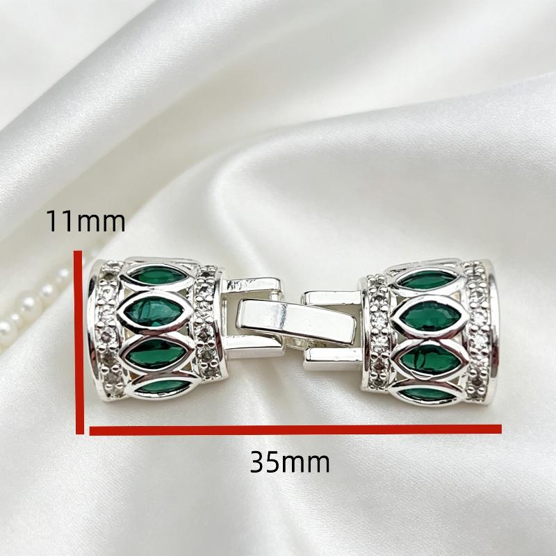 Jewelry Making Class - ตัวล็อกเครื่องประดับชุบทองพรีเมียม พร้อมเซอร์โคเนียผิวเรียบ สำหรับงาน DIY ทำเครื่องประดับ สร้อยข้อมือ