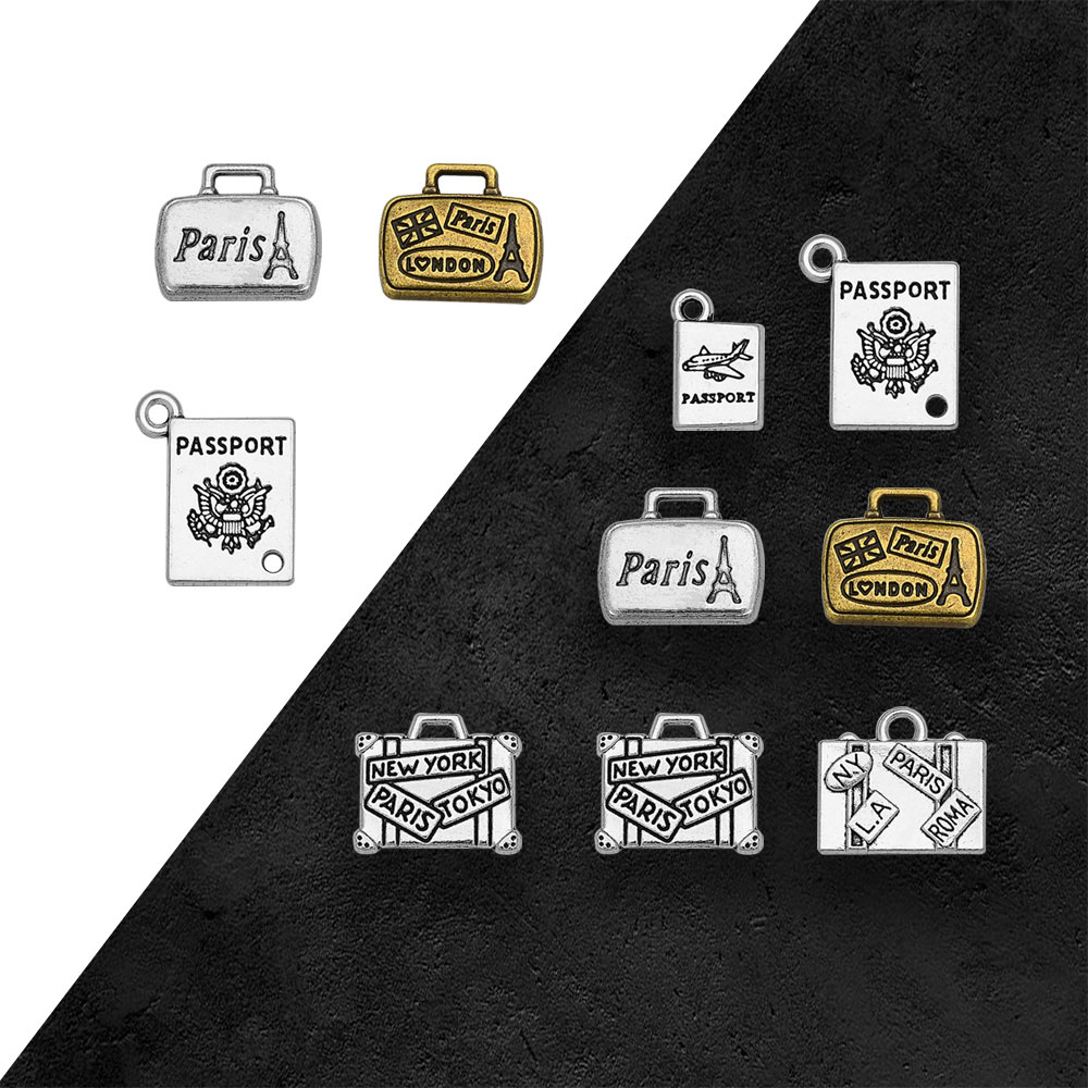 Jewelry Making In London - โบราณกระเป๋าเดินทางหนังสือเดินทาง Charms ปารีสลอนดอน NY พจนานุกรมจี้สำหรับ Diy