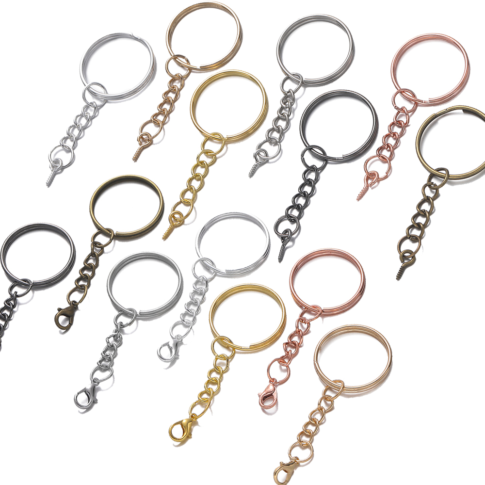 Jewelry Making Looper Tool - 10 ชิ้น/ล็อต ห่วงคล้องกุญแจแบบมีรูเกลียวขนาด 25 มม. พร้อมสกรูตาไก่