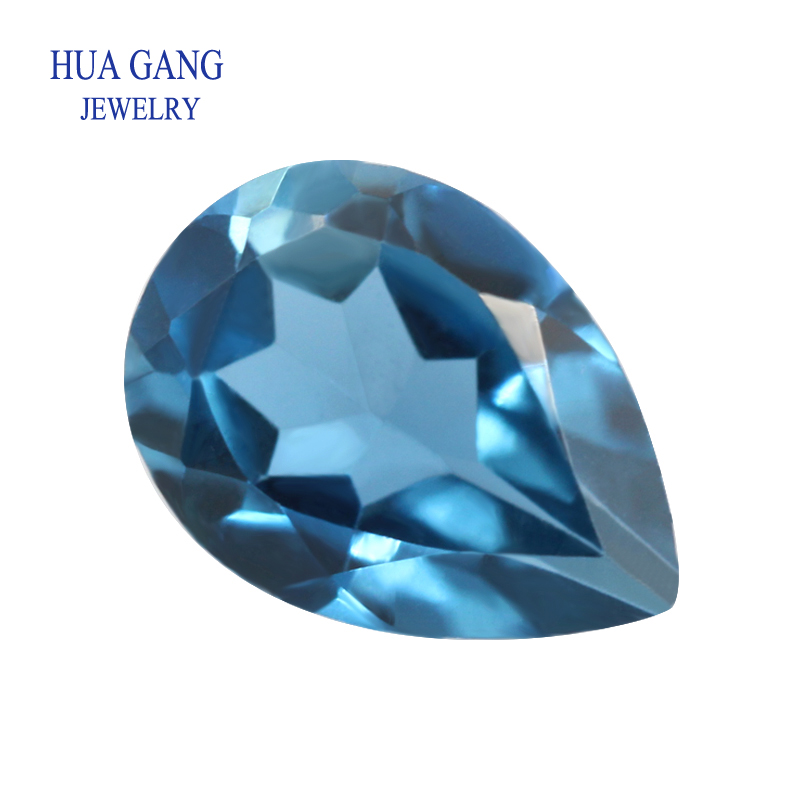 Jewelry Making In London - London Blue Topaz ธรรมชาติหลวมอัญมณี Pear รูปร่าง