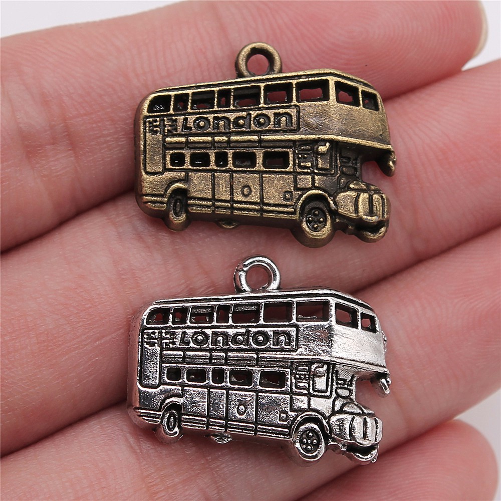 Jewelry Making In London - จี้รูปรถบัสลอนดอน WYSIWYG 10 ชิ้น ขนาด 25x20