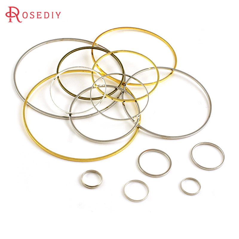 Jewelry Making Looper Tool - แหวนปิดทองเหลืองกลมขนาดเส้นผ่าศูนย์กลาง8มม. ถึง80มม. แหวนเชื่อมต่อเครื่องประดับทำให้การค้นหาสีมากขึ้นสามารถเลือกได้