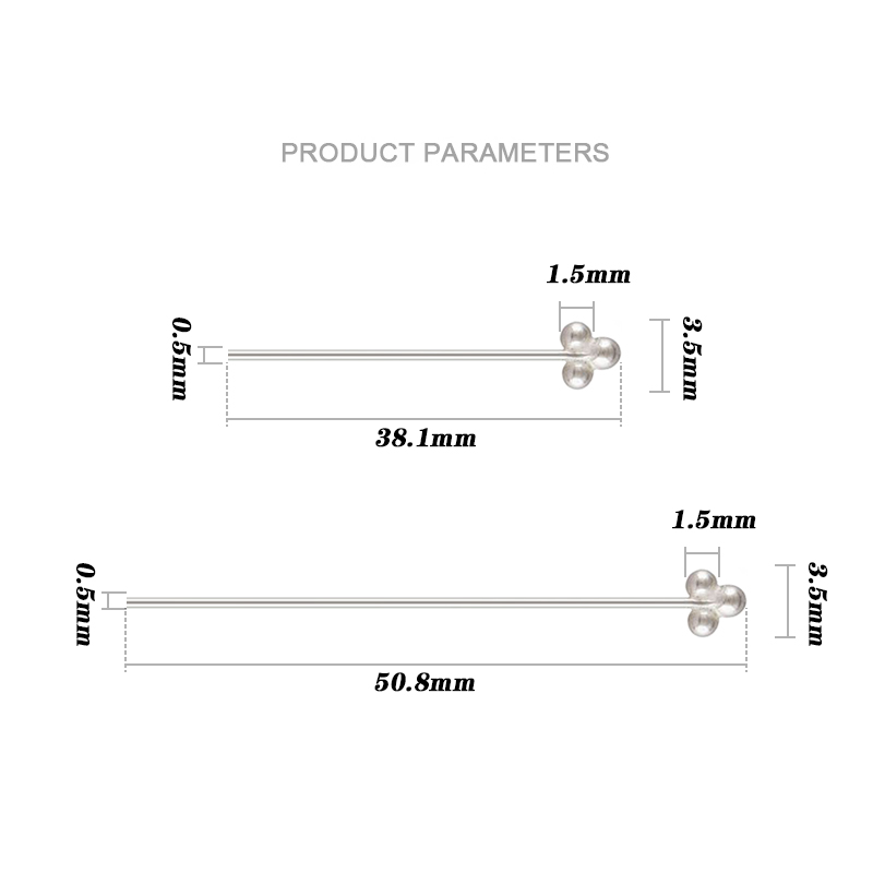 เข็มหัวบอล 3 หัว ทำจากเงินแท้  - Jewelry Making Silver บทวิจารณ์และราคา