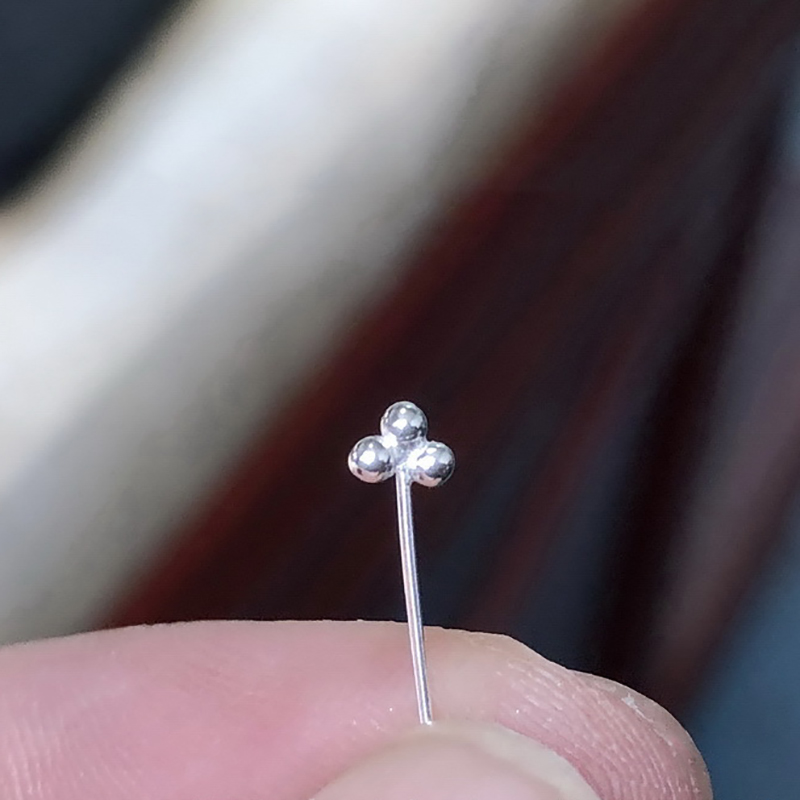 เข็มหัวบอล 3 หัว ทำจากเงินแท้  - Jewelry Making Silver บทวิจารณ์และราคา