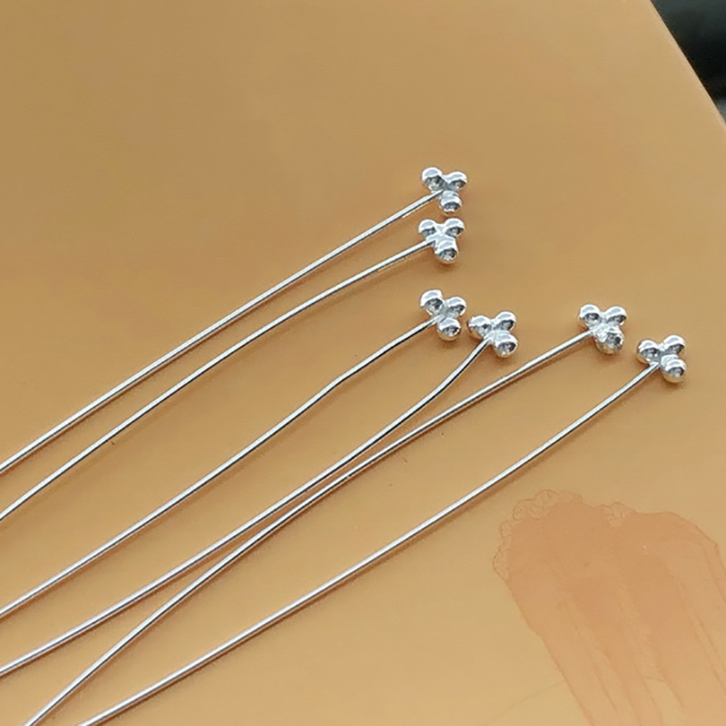 เข็มหัวบอล 3 หัว ทำจากเงินแท้  - Jewelry Making Silver บทวิจารณ์และราคา