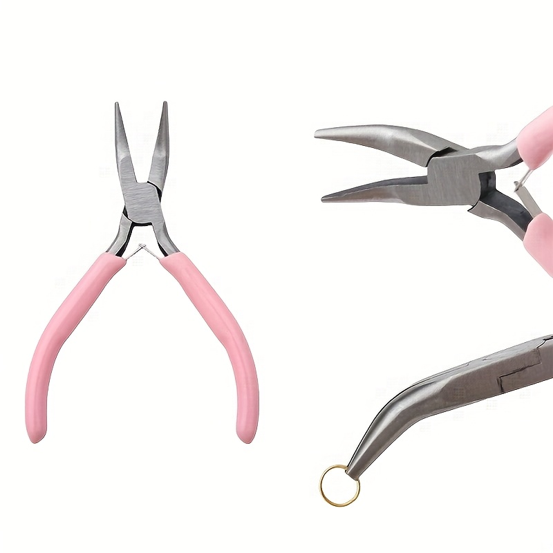 คีมปากโค้ง 2 ชิ้น สีชมพู/ดำ/เห - Jewelry Making Pliers บทวิจารณ์และราคา