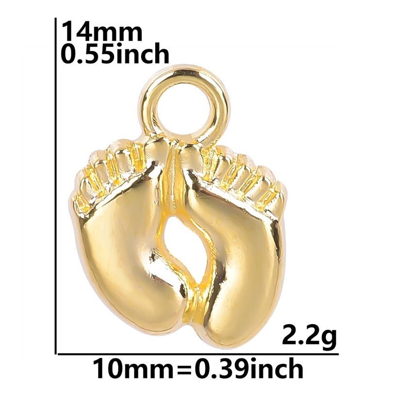 20-50pcs Charms เด็กเท้าทองจี้ - Jewelry Making 3 Year Old บทวิจารณ์และราคา