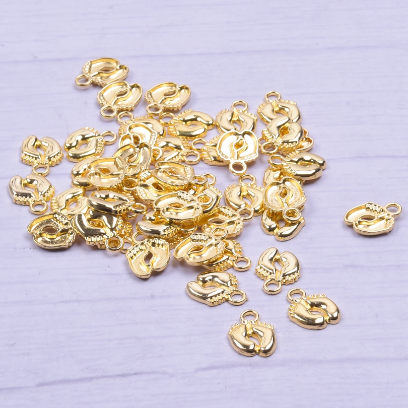 20-50pcs Charms เด็กเท้าทองจี้ - Jewelry Making 3 Year Old บทวิจารณ์และราคา