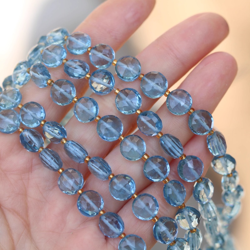 ลูกปัดหลวม 5 ชิ้น โทแพซสีน้ำเง - Jewelry Making In London บทวิจารณ์และราคา