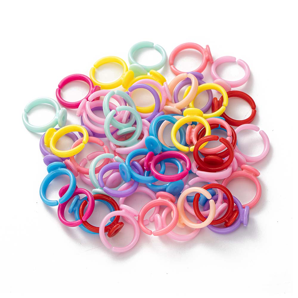 100 ชิ้นพลาสติกใสแหวนปรับฐานสํ - Jewelry Making 3 Year Old บทวิจารณ์และราคา