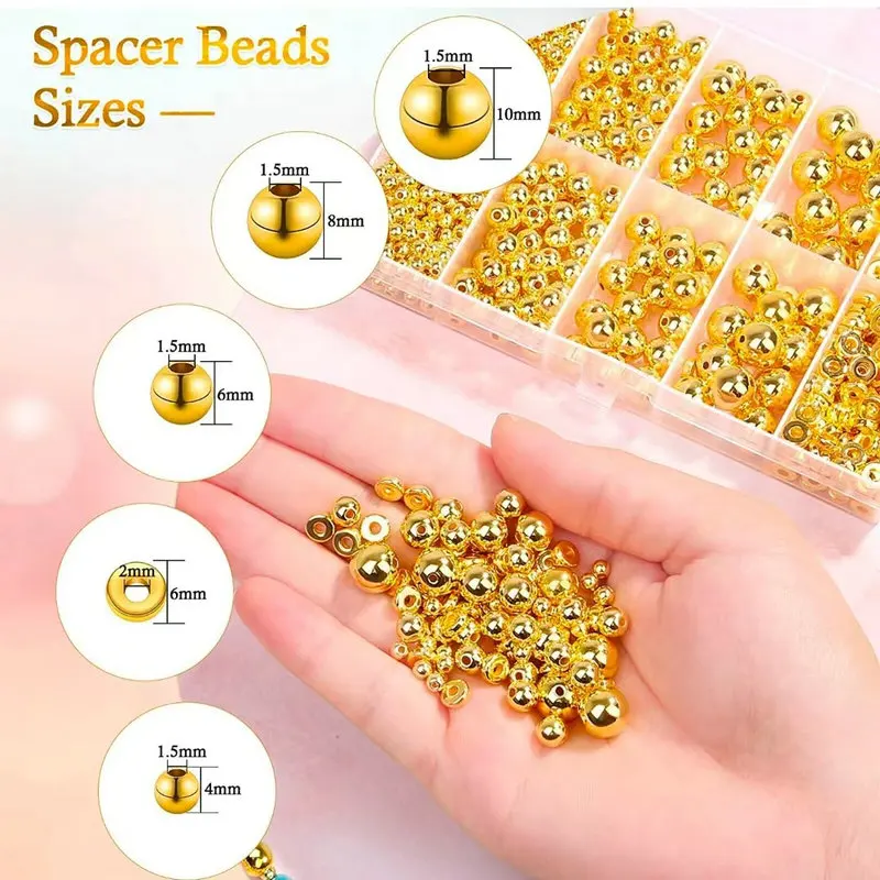 1000pcs Golden Spacer ลูกปัดชุ - Jewelry Making Online บทวิจารณ์และราคา
