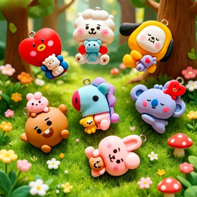 ชุด 7 ชิ้น BT21 ชาร์มการ์ตูนเร - Jewelry Making Hobby บทวิจารณ์และราคา