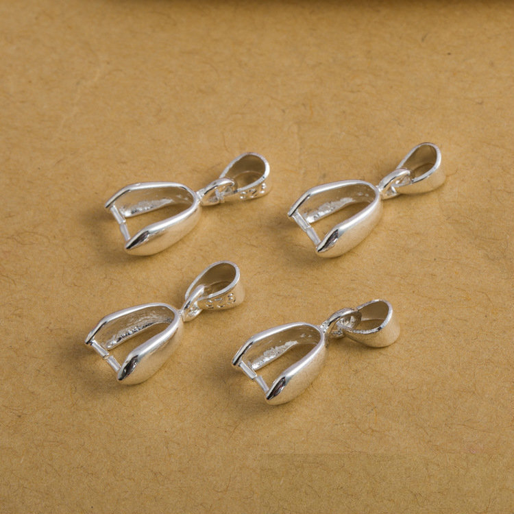10 ชิ้น ตัวล็อกจี้แบบหนีบ ทำจา - Jewelry Making Silver บทวิจารณ์และราคา