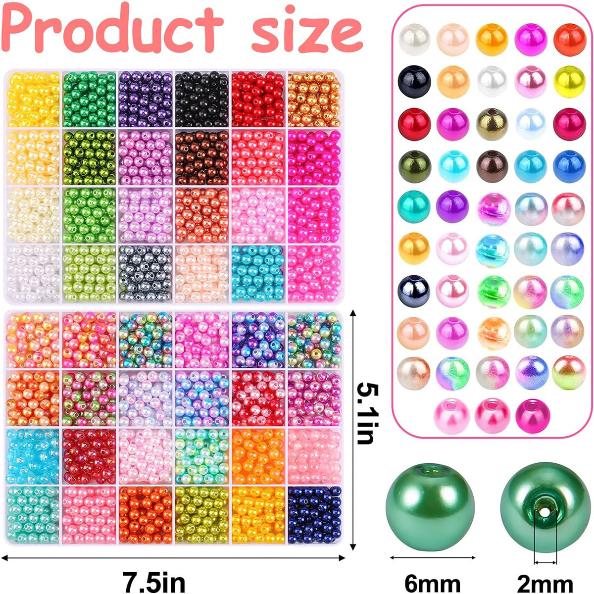 2400ชิ้นเครื่องประดับมุก48ช่อง - Jewelry Making Online บทวิจารณ์และราคา