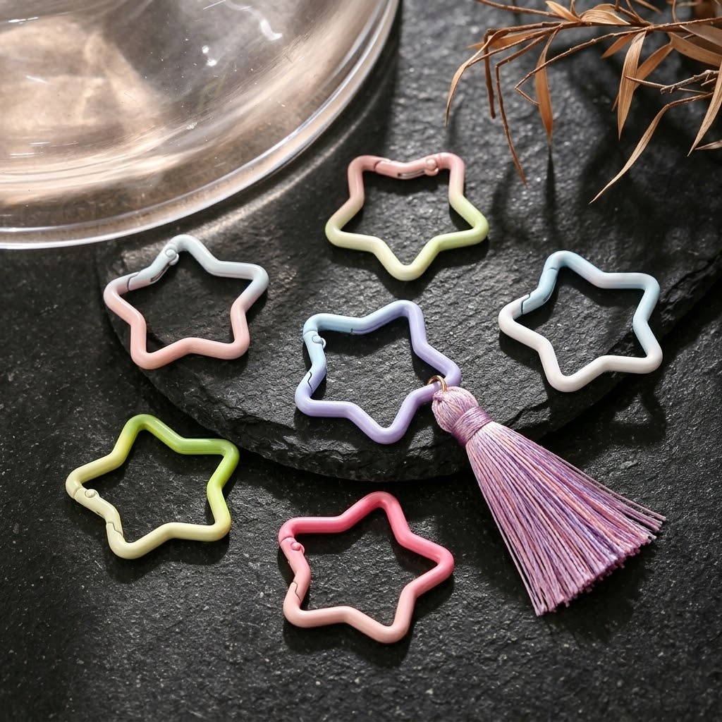 ห่วงคล้องกุญแจรูปดาวไล่สี 5 ชิ - Jewelry Making Hobby บทวิจารณ์และราคา